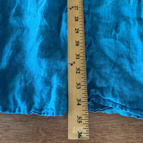 Perry Ellis 100% Linen Shirt Men 5XLT Blue Button Up Short Sleeve Collared 17524 - Picture 6 of 11